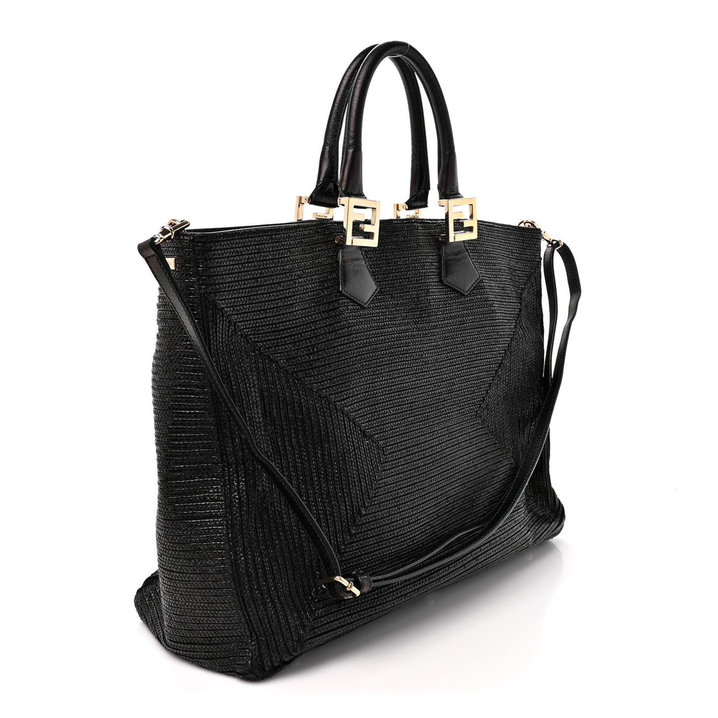 Raffia Twins Tote Black
