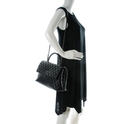 Chanel Caviar Quilted Medium Coco Handle Flap Black 2 of 8