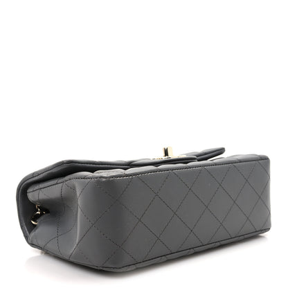 Chanel Lambskin Quilted Mini Rectangular Flap Dark Grey 4 of 12