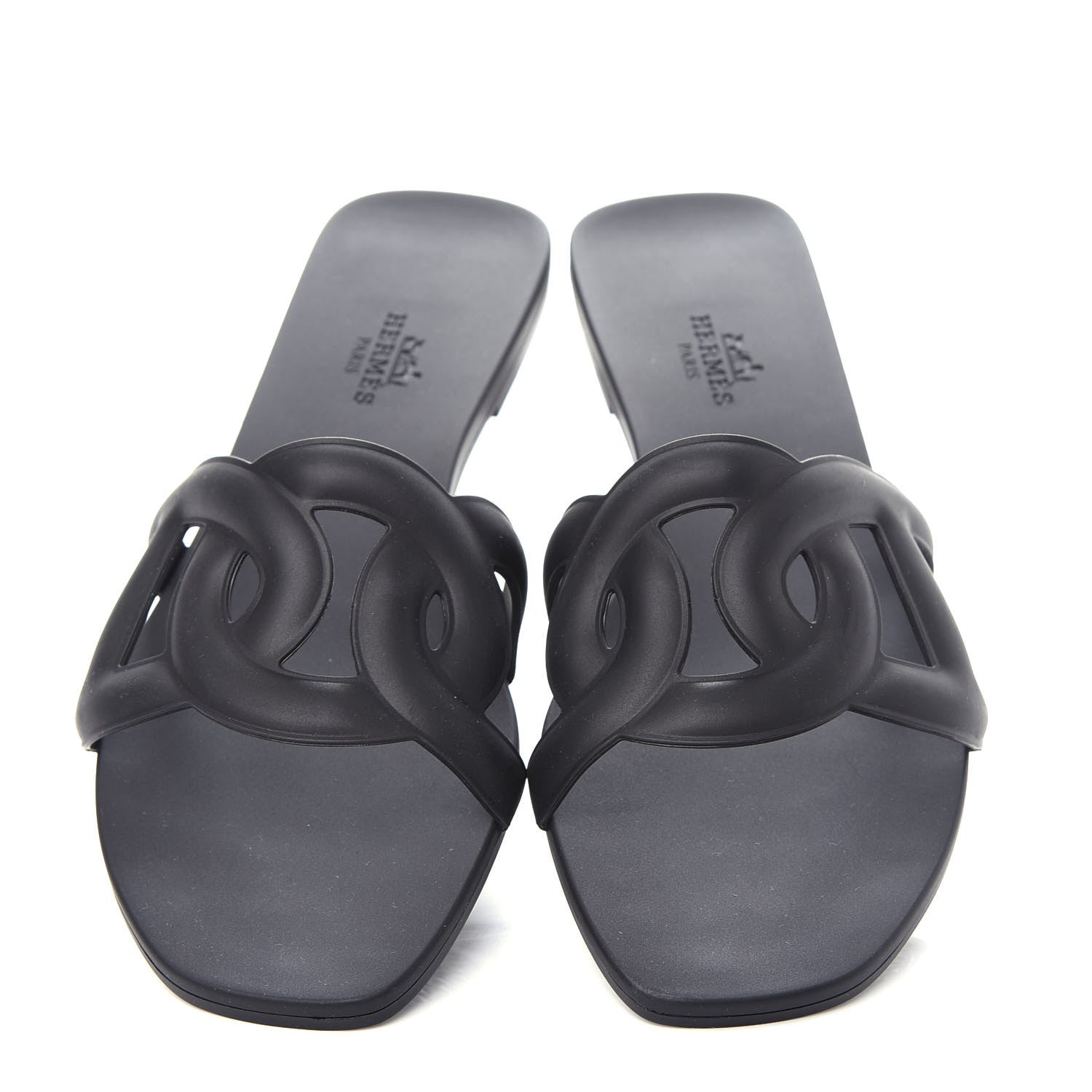 Hermes Rubber Aloha Sandals 37 Black 5 of 11