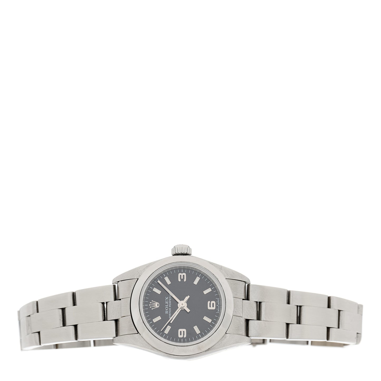 Stainless Steel 24mm Oyster Perpetual Watch Black 76080