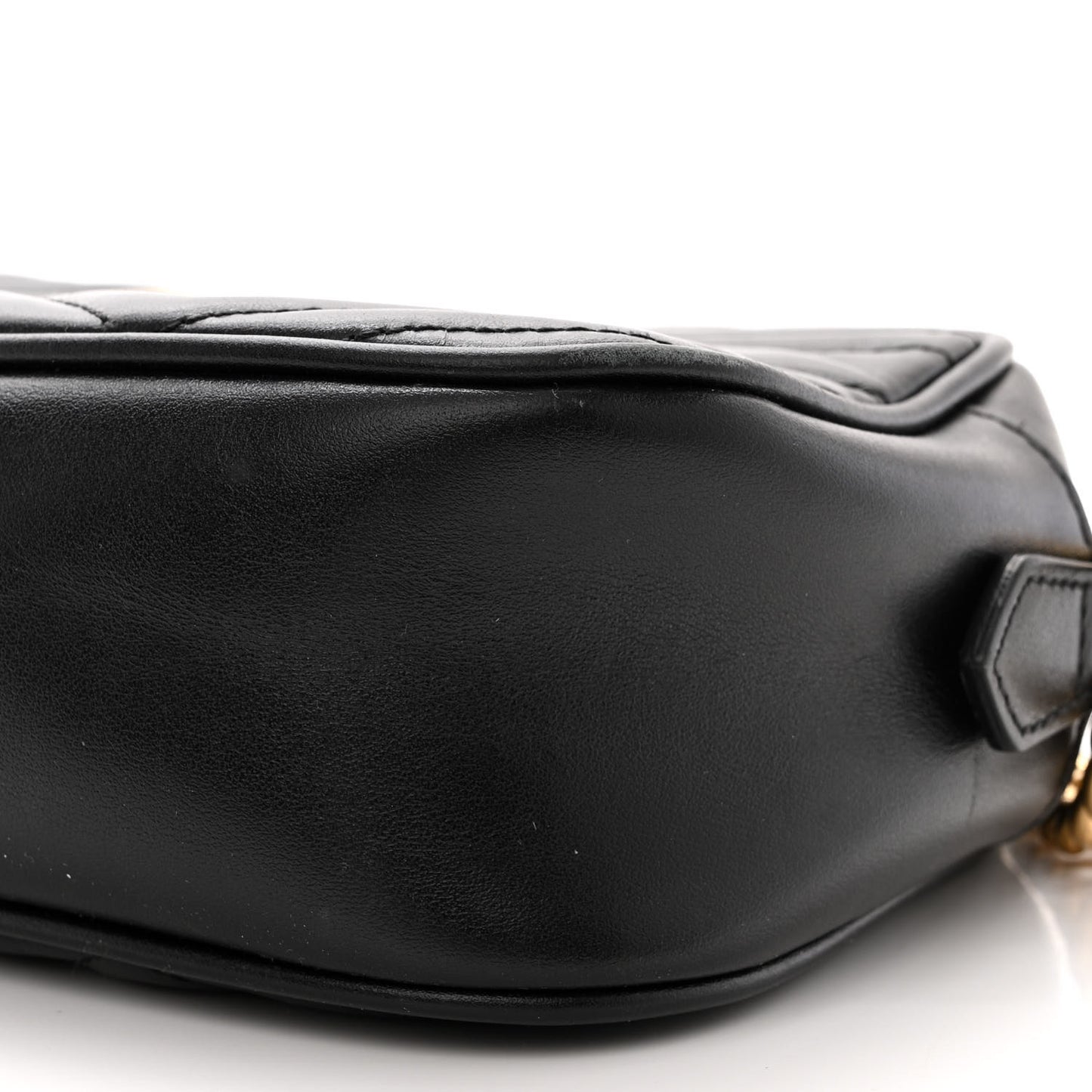 Calfskin Matelasse Small GG Marmont Chain Shoulder Bag Black