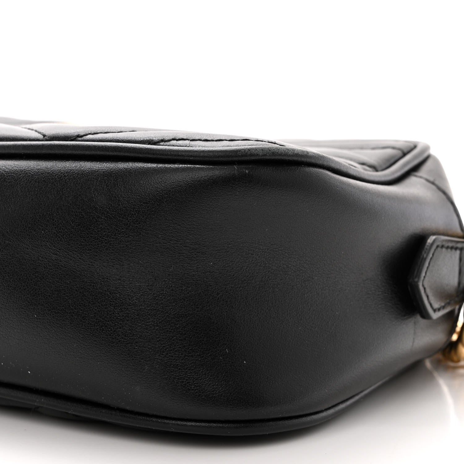 Gucci Calfskin Matelasse Small GG Marmont Chain Shoulder Bag Black 10 of 16
