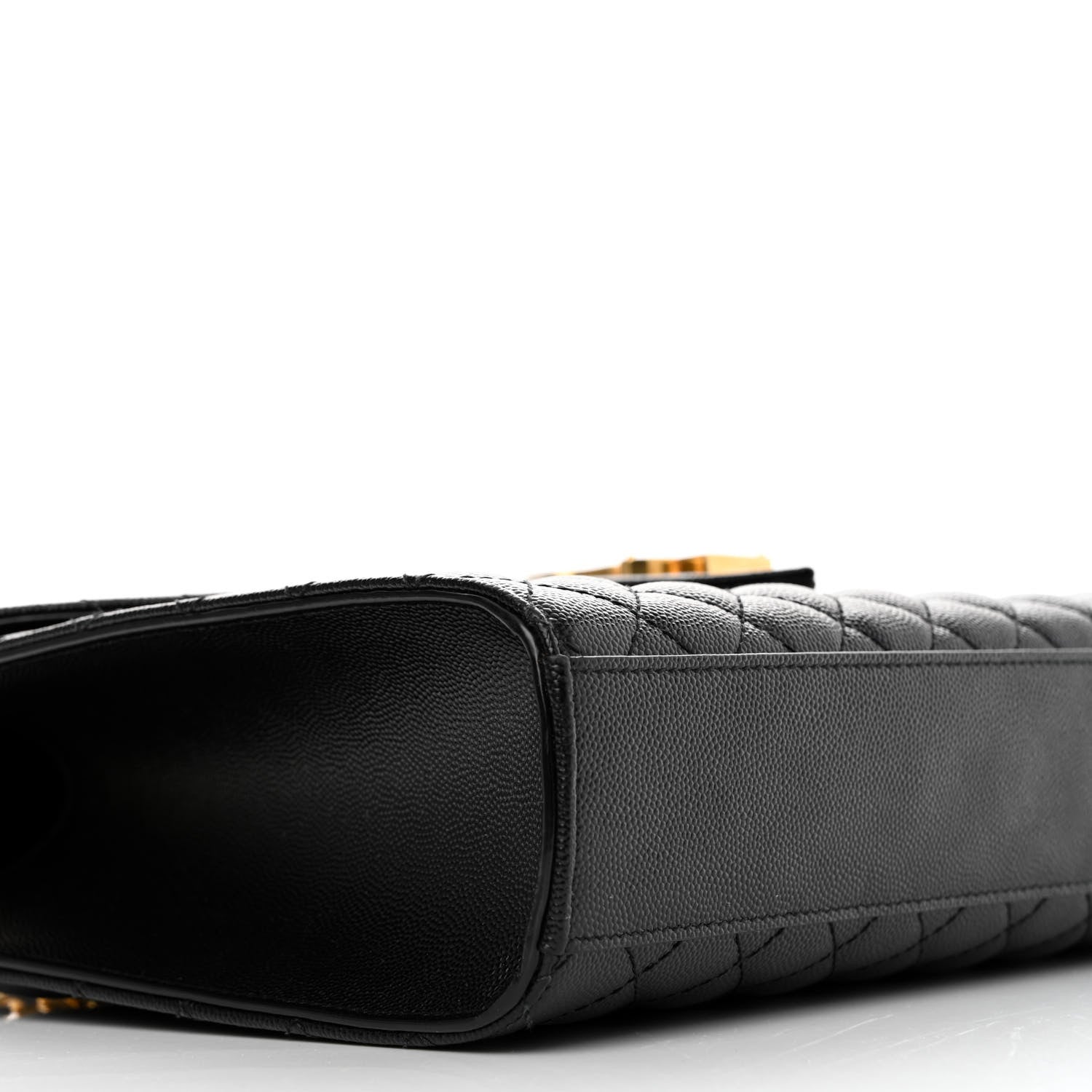 Saint Laurent Grain De Poudre Textured Mixed Matelasse Large Triquilt Monogram Satchel Black 9 of 15