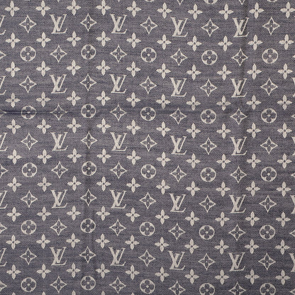 Louis Vuitton Wool Silk Monogram Denim Shawl Blue 4 of 5