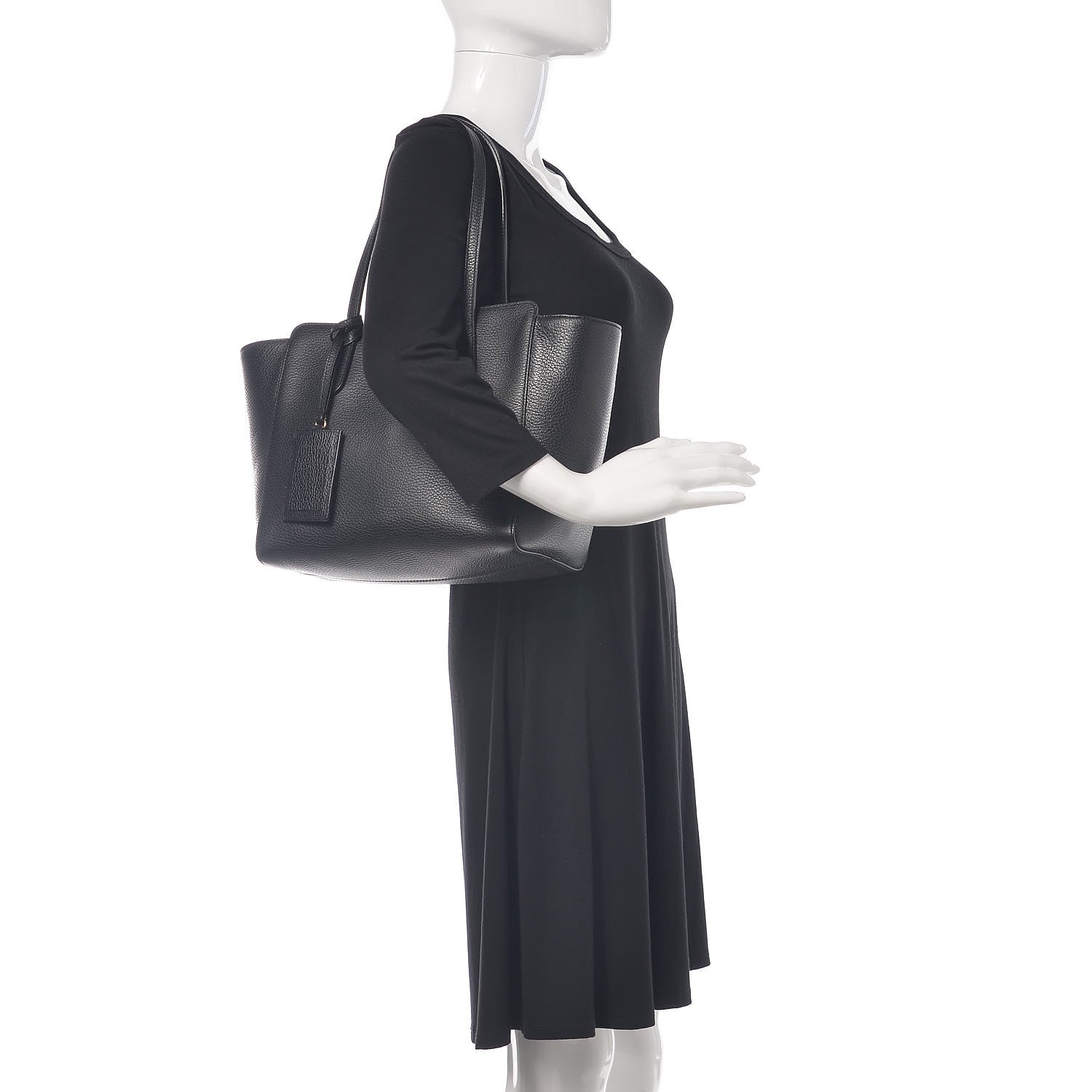 Gucci Pebbled Calfskin Small Swing Tote Black 2 of 9
