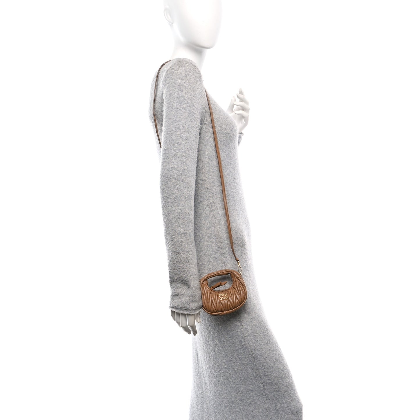 Nappa Matelasse Micro Wander Hobo Caramel