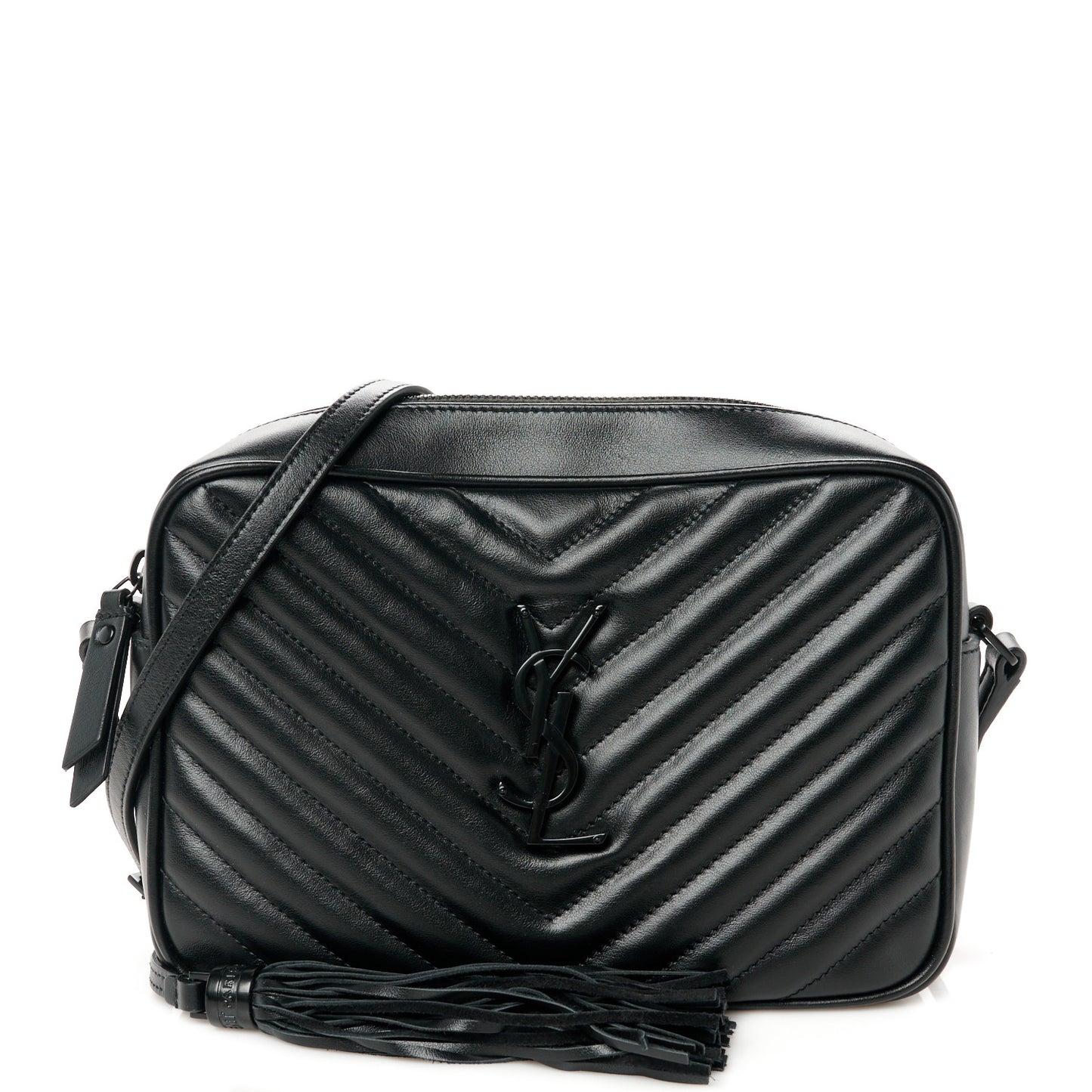 Calfskin Matelasse Monogram Monochrome Lou Camera Bag Black