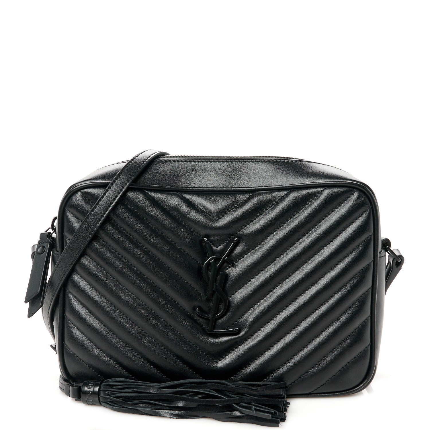 Saint Laurent Calfskin Matelasse Monogram Monochrome Lou Camera Bag Black 1 of 10