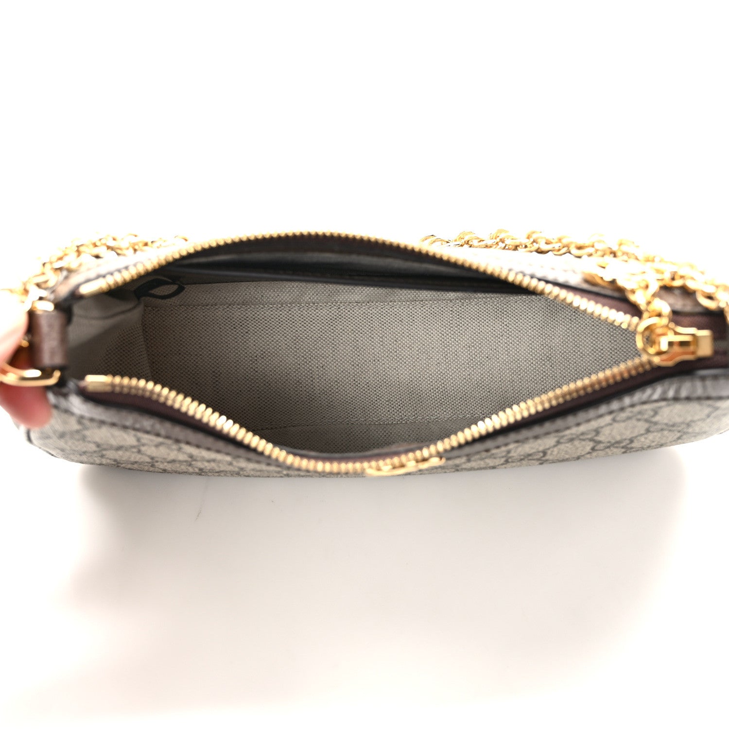 Gucci GG Supreme Monogram Textured Dollar Calfskin Web Small Ophidia GG Handbag Beige Ebony New Acero 5 of 8