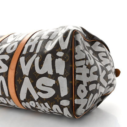Louis Vuitton Monogram Graffiti Keepall 50 Silver 9 of 12