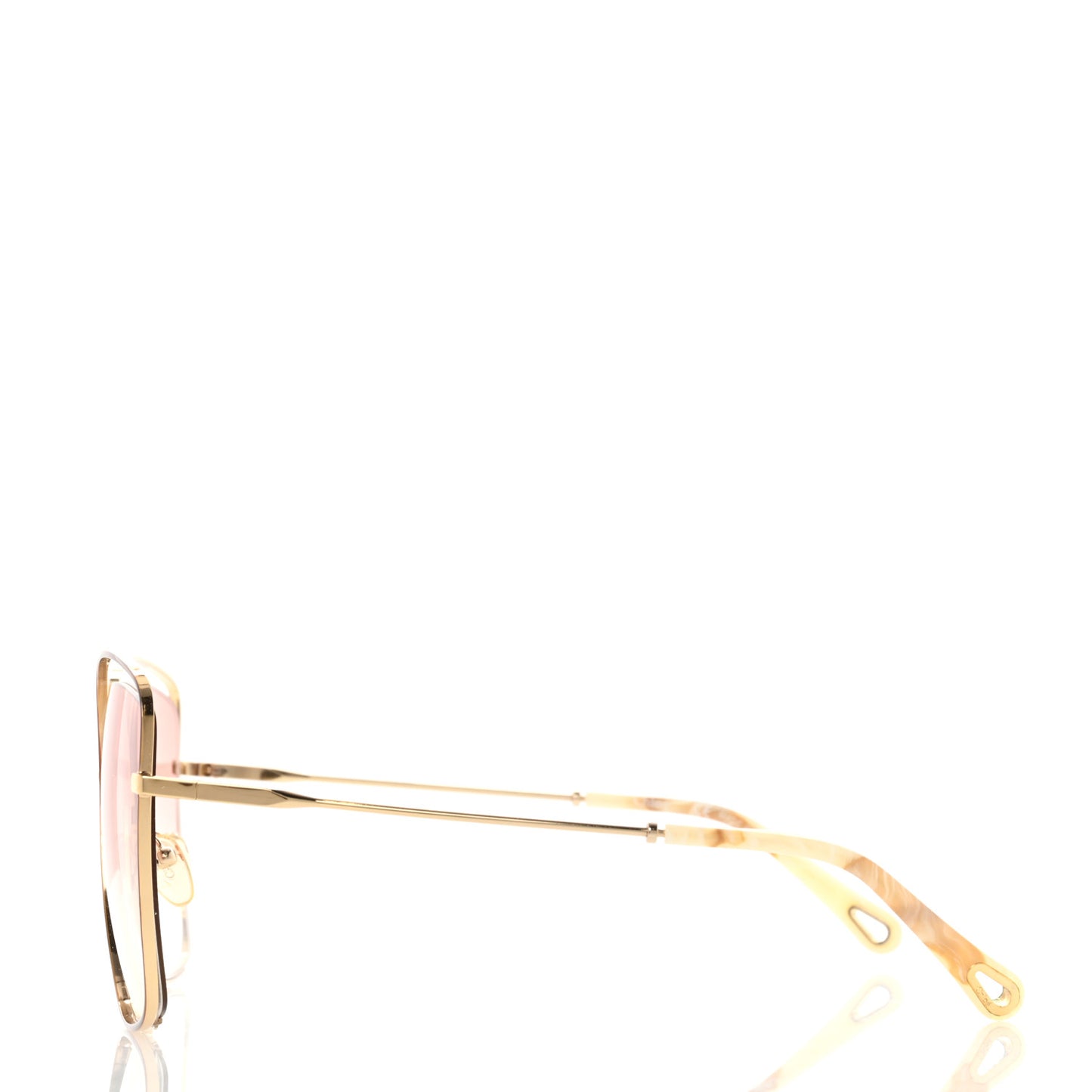 Poppy Cutout Square Sunglasses CE133S Gold Pink