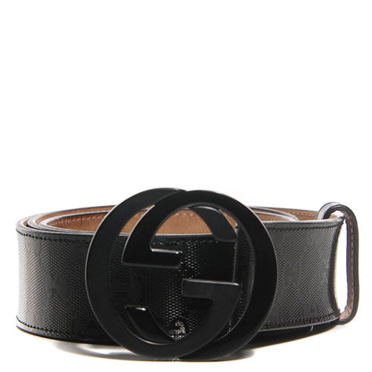 Gucci Imprime Monogram Interlocking G Belt 95 38 Black 1 of 5