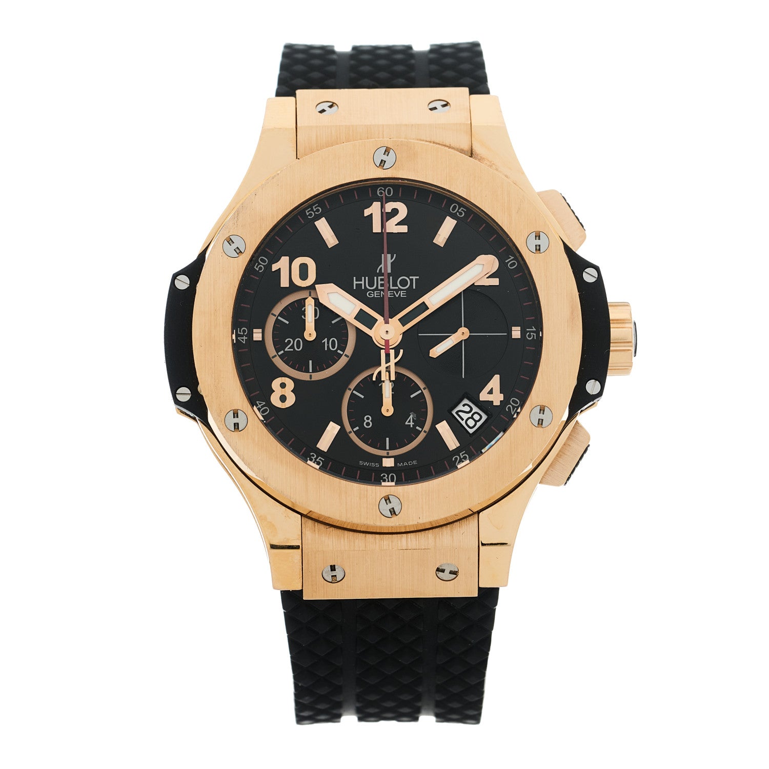 Hublot 18K Rose Gold Rubber 41mm Big Bang Automatic Watch Black 341.PX.130.RX 1 of 4