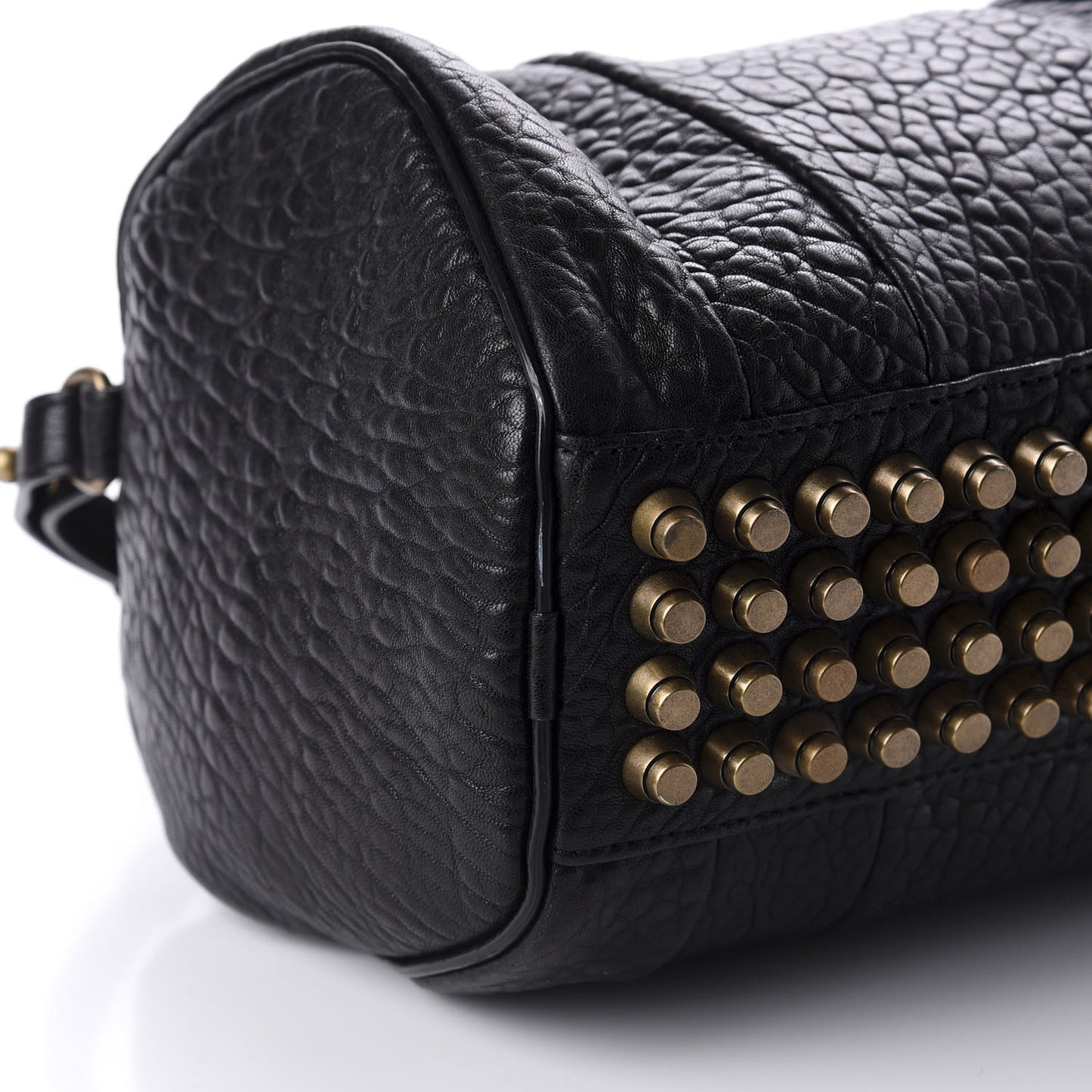 Pebbled Lambskin Rockie Black Antique Brass Hardware
