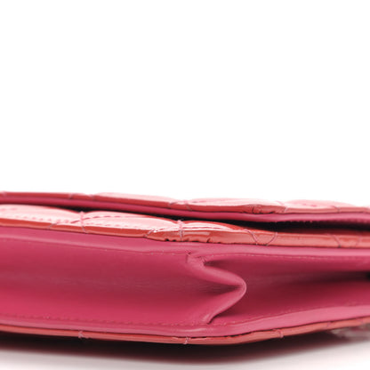 Chanel Patent Calfskin Quilted Wallet On Chain WOC Pink 11 of 12