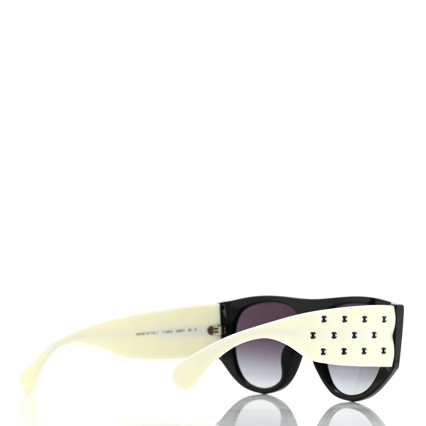 Acetate Quilted CC Pilot Sunglasses 71465 White Black