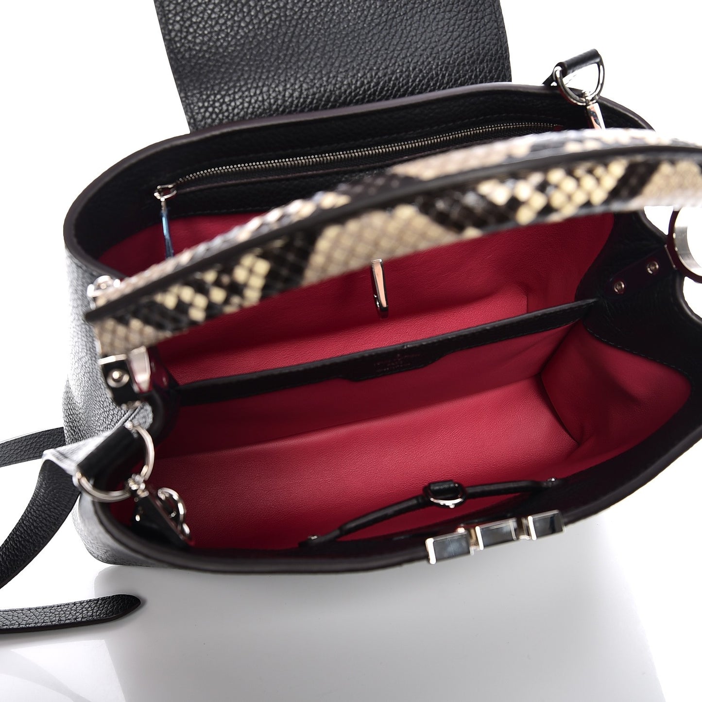 Taurillon Python Capucines PM Black