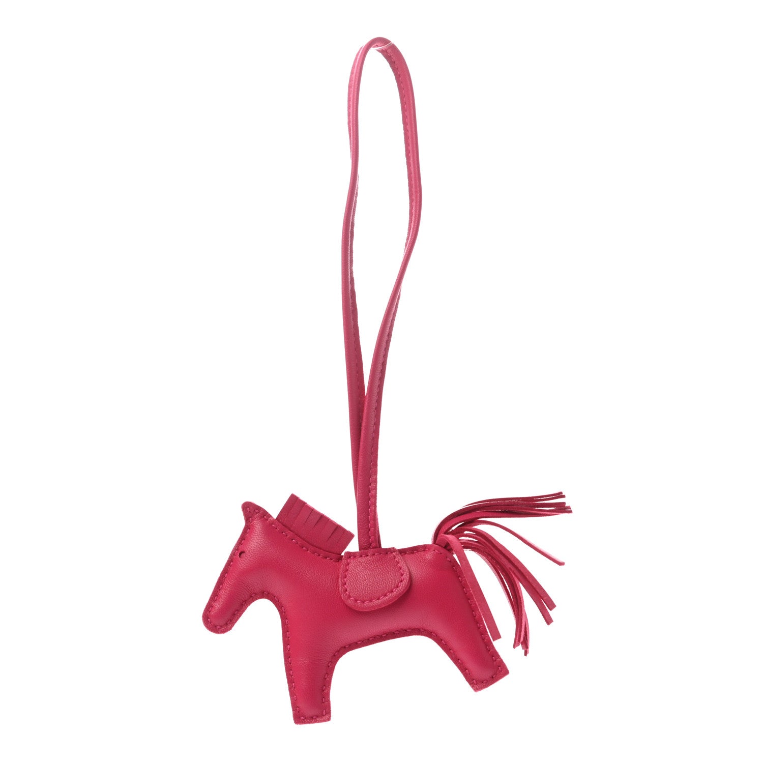 Hermes Milo Lambskin Grigri Rodeo Horse Bag Charm PM Rose Mexico 1 of 5