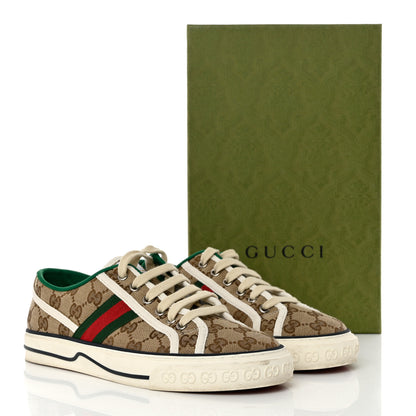 Gucci GG Monogram Web Womens 1977 Tennis Sneakers 39.5 Beige Ebony Mystic White 8 of 8