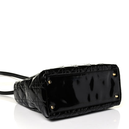 Christian Dior Patent Cannage Medium Lady Dior Black 3 of 8