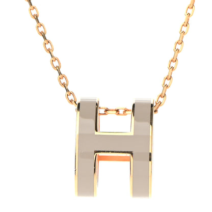 Hermes Lacquered Gold Pop H Pendant Necklace Marron Glace 4 of 7