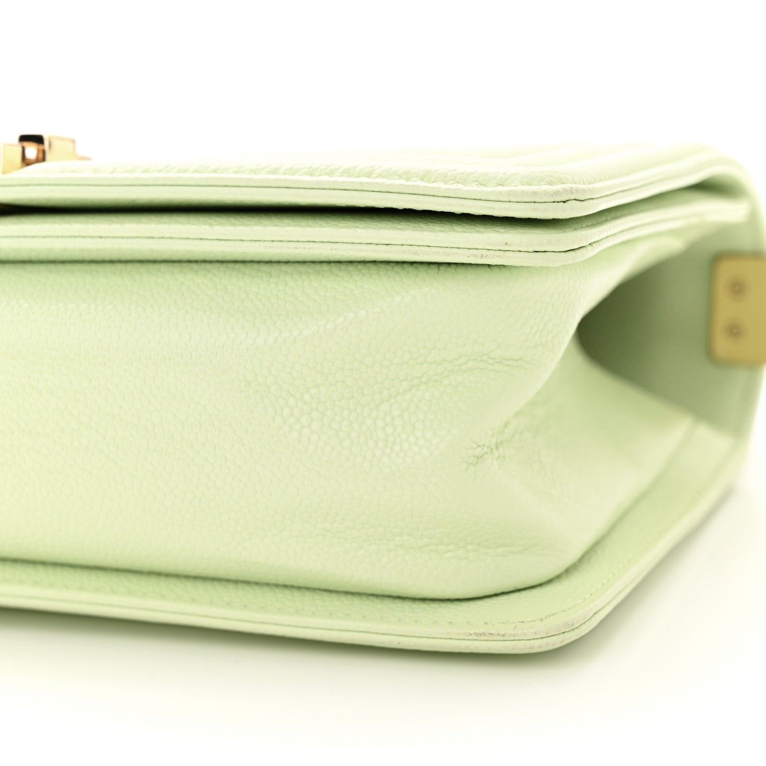 Chanel Caviar Chevron Quilted Medium Boy Flap Light Green 10 of 10