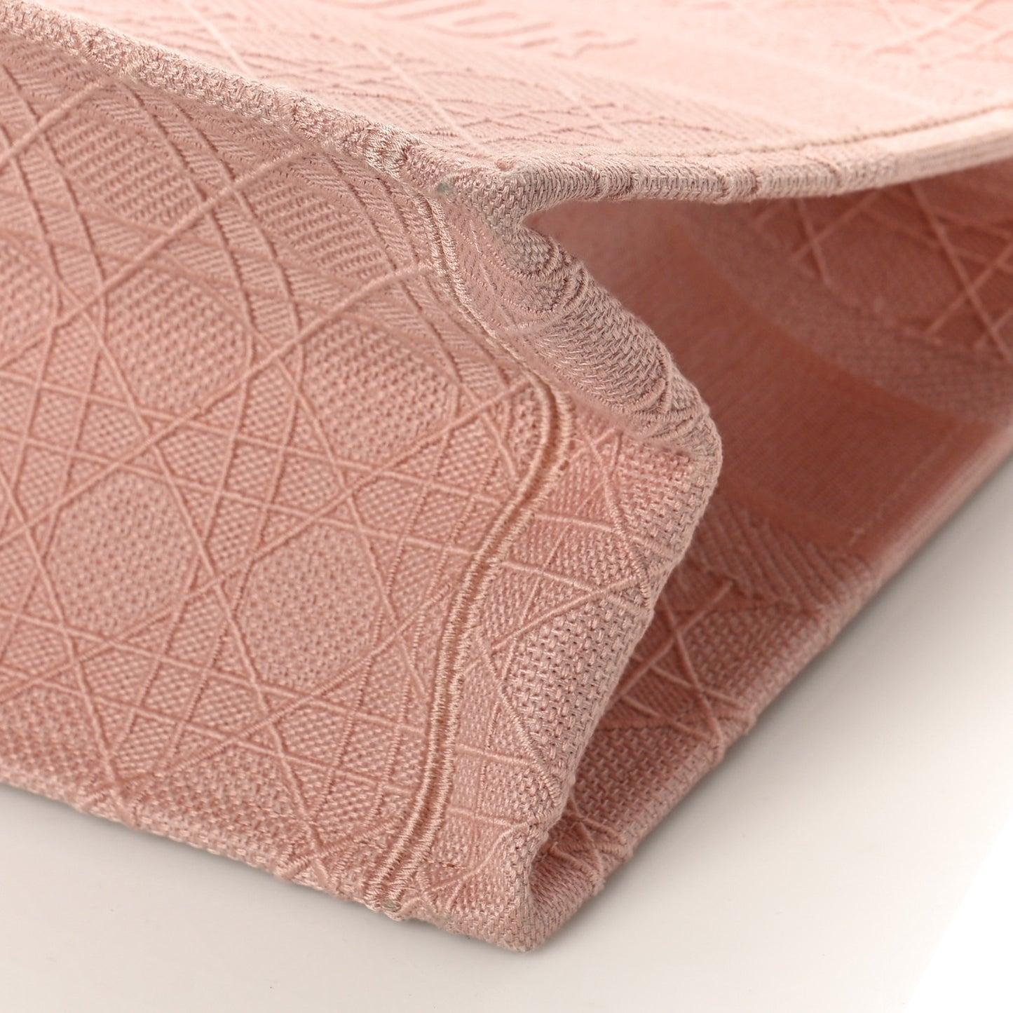 Canvas Embroidered Cannage Medium Book Tote Bois de Rose