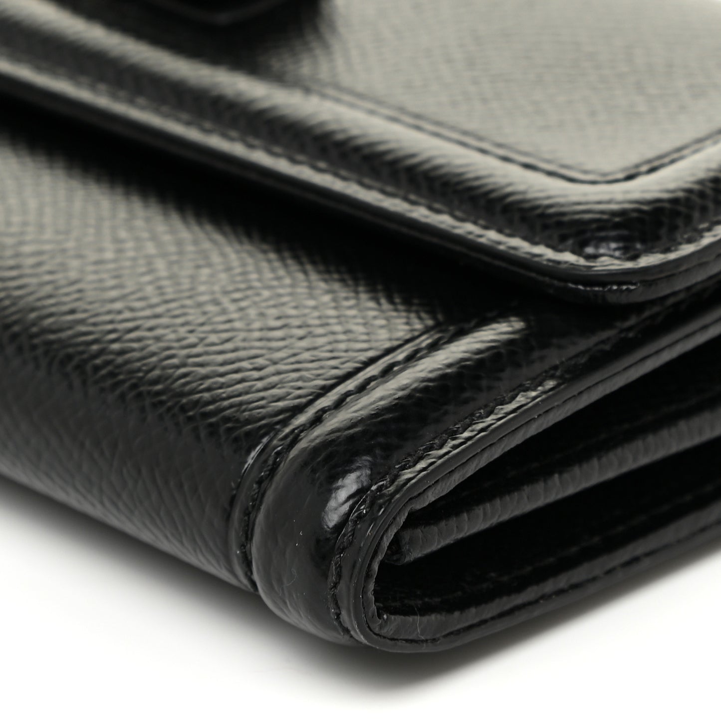 Printed Calfskin Vara Bow Continental Wallet Black