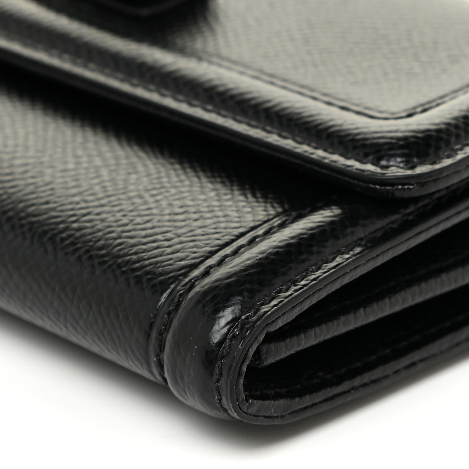Salvatore Ferragamo Printed Calfskin Vara Bow Continental Wallet Black 12 of 17