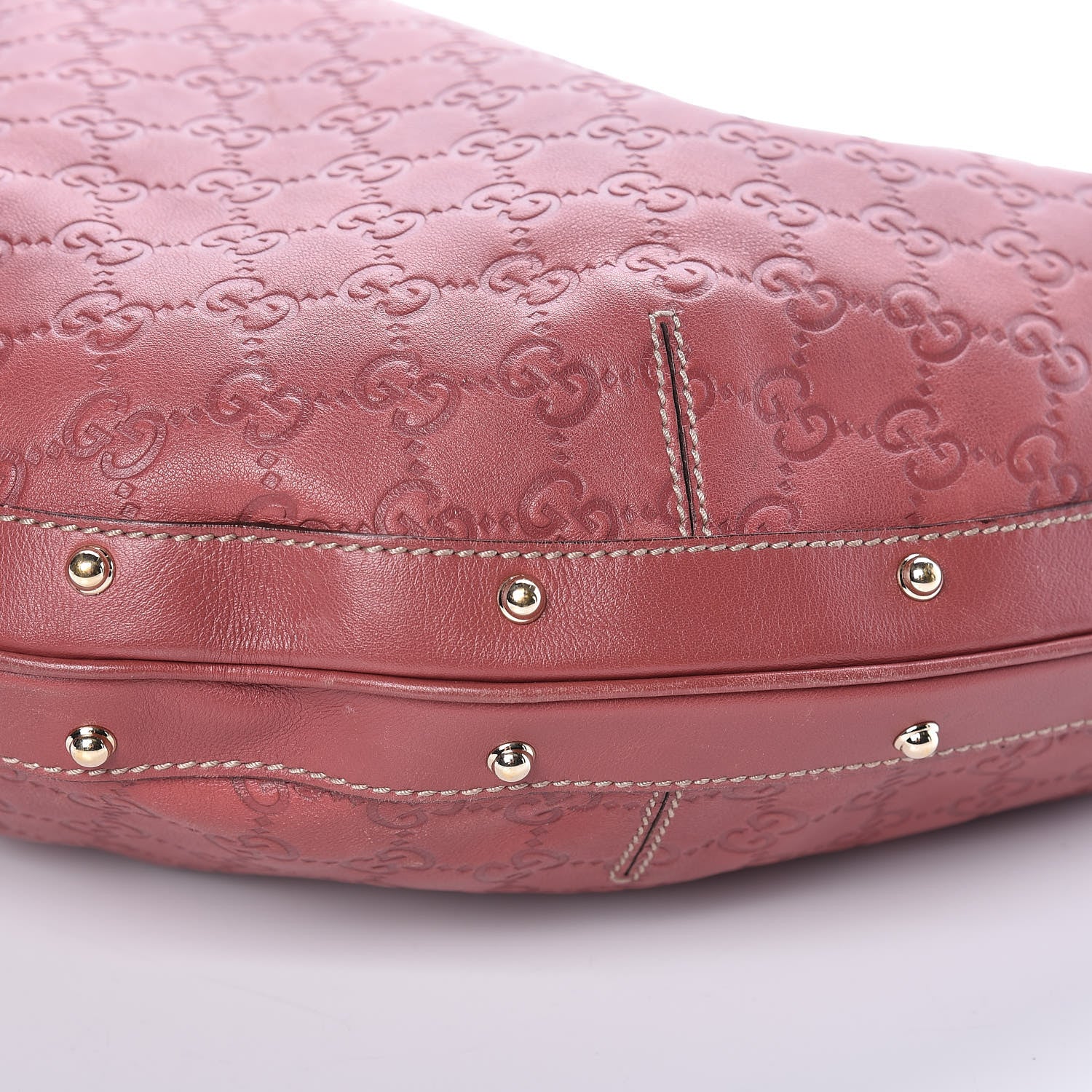 Gucci Guccissima Large Biba Studded Hobo Red 12 of 12