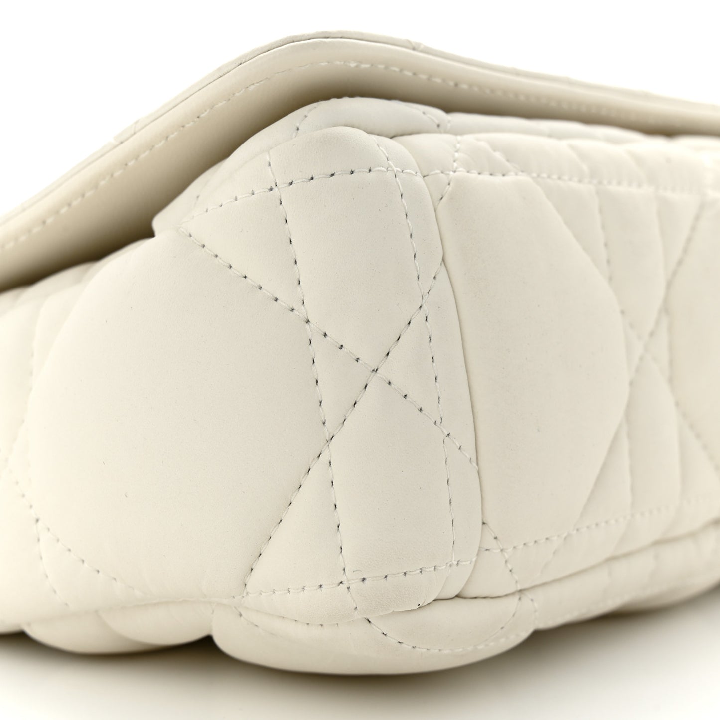 Calfskin Macrocannage Mini Caro Bag White