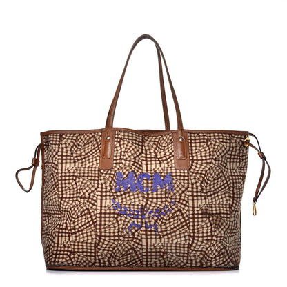 MCM Visetos Large Liz Reversible Shopper Tote Cognac 4 of 17