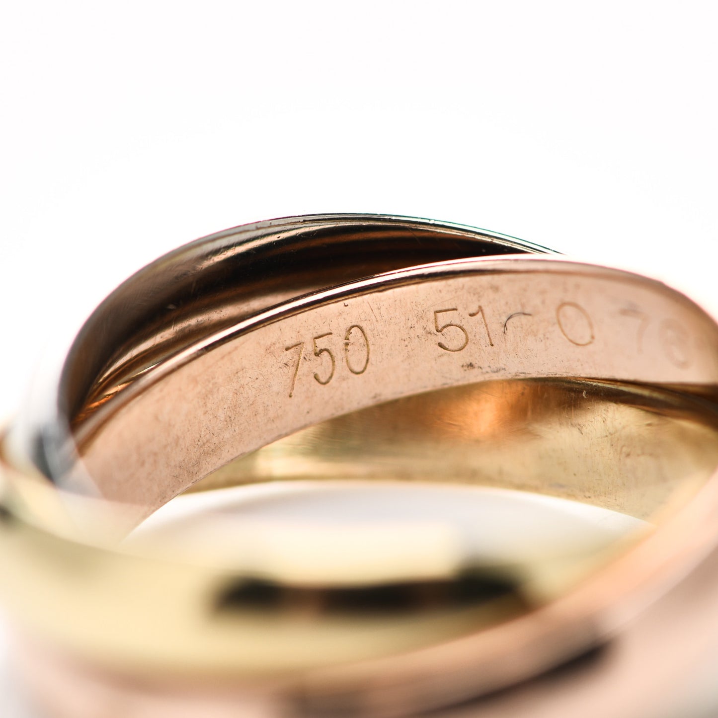 18k Pink Yellow White Gold Les Must De Cartier Trinity Ring 44 3