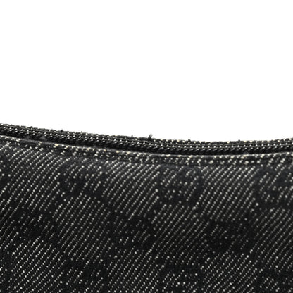 Gucci Denim Monogram GG Signature Shoulder Bag Black 11 of 11
