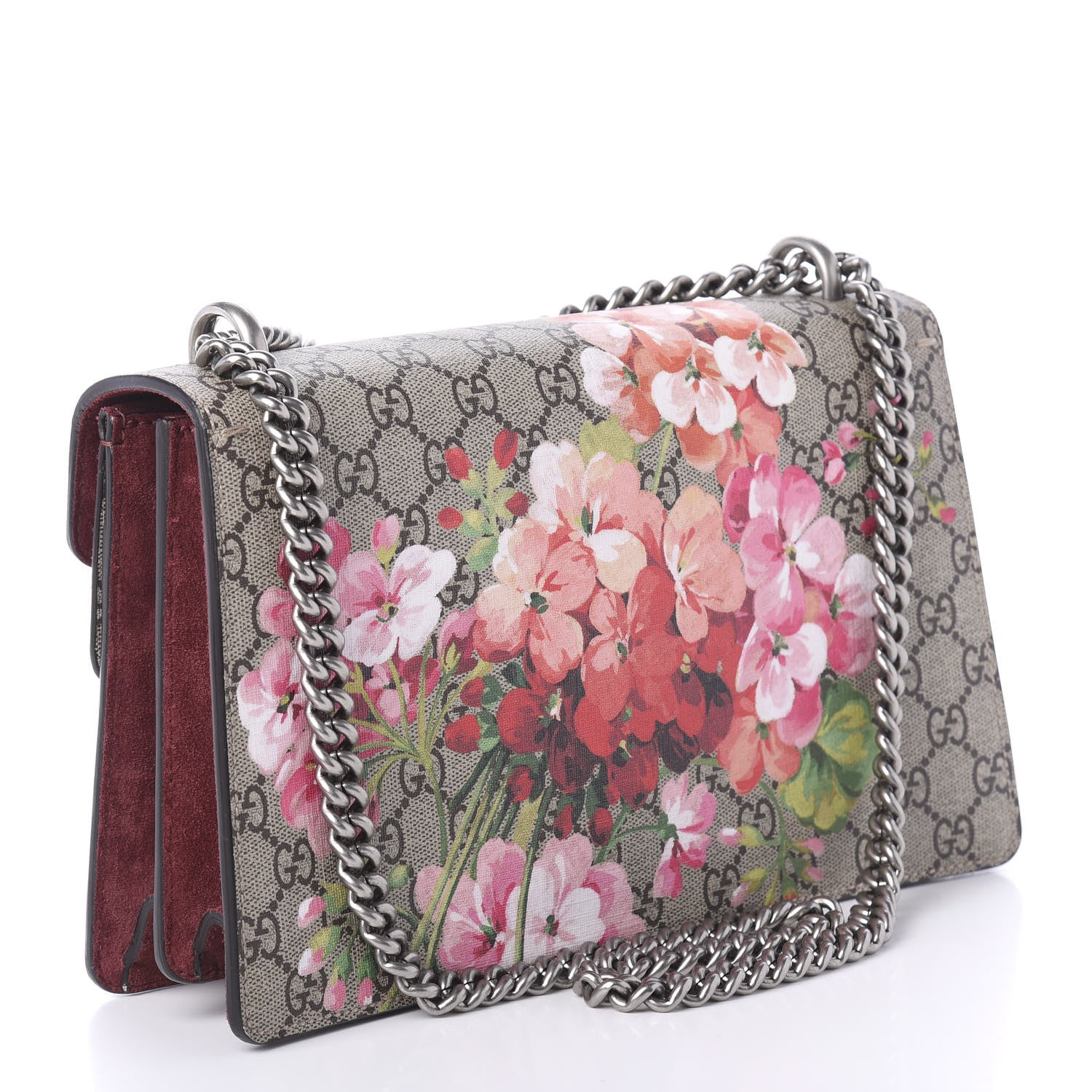 Gucci GG Supreme Monogram Blooms Small Dionysus Shoulder Bag Beige Multicolor Dry Rose 3 of 10