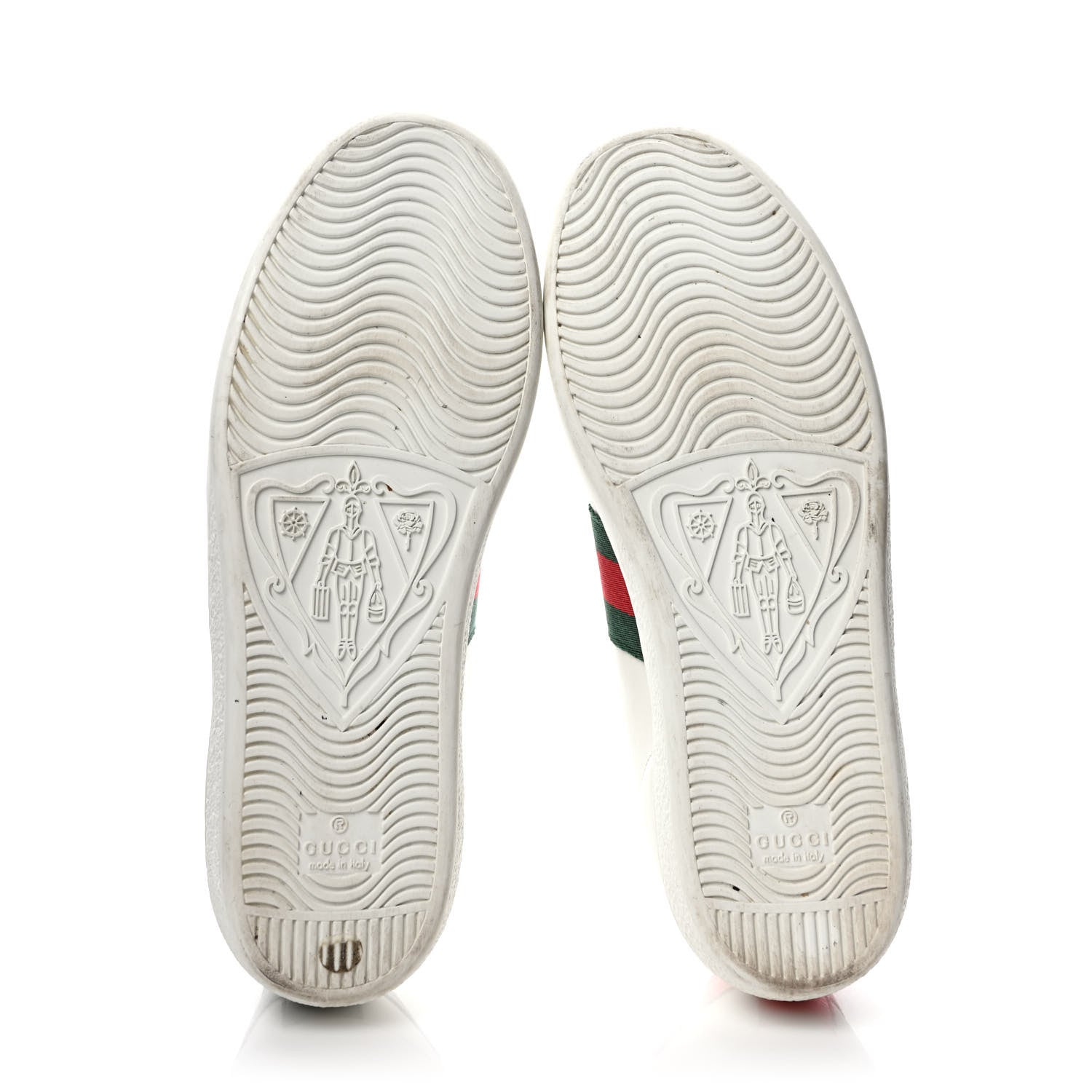 Gucci Calfskin Ayers Bee Embroidered Womens Ace Sneakers 37 White Green 6 of 9