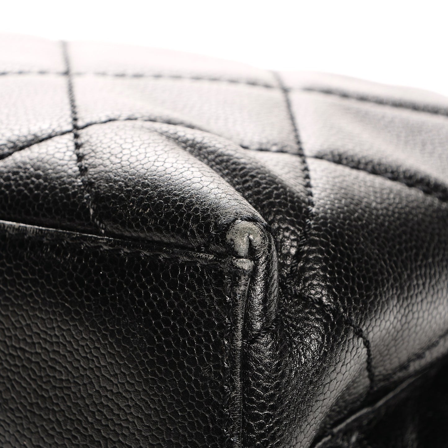 Caviar Quilted Flap Shoulder Bag Black