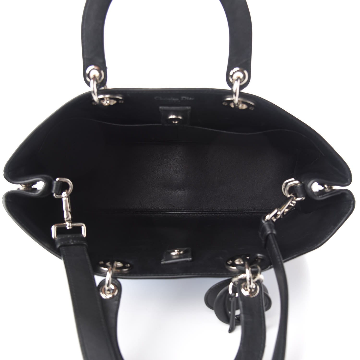 Christian Dior Smooth Calfskin Tri-Color Diorissimo Pocket Tote Black Blue Red 7 of 14
