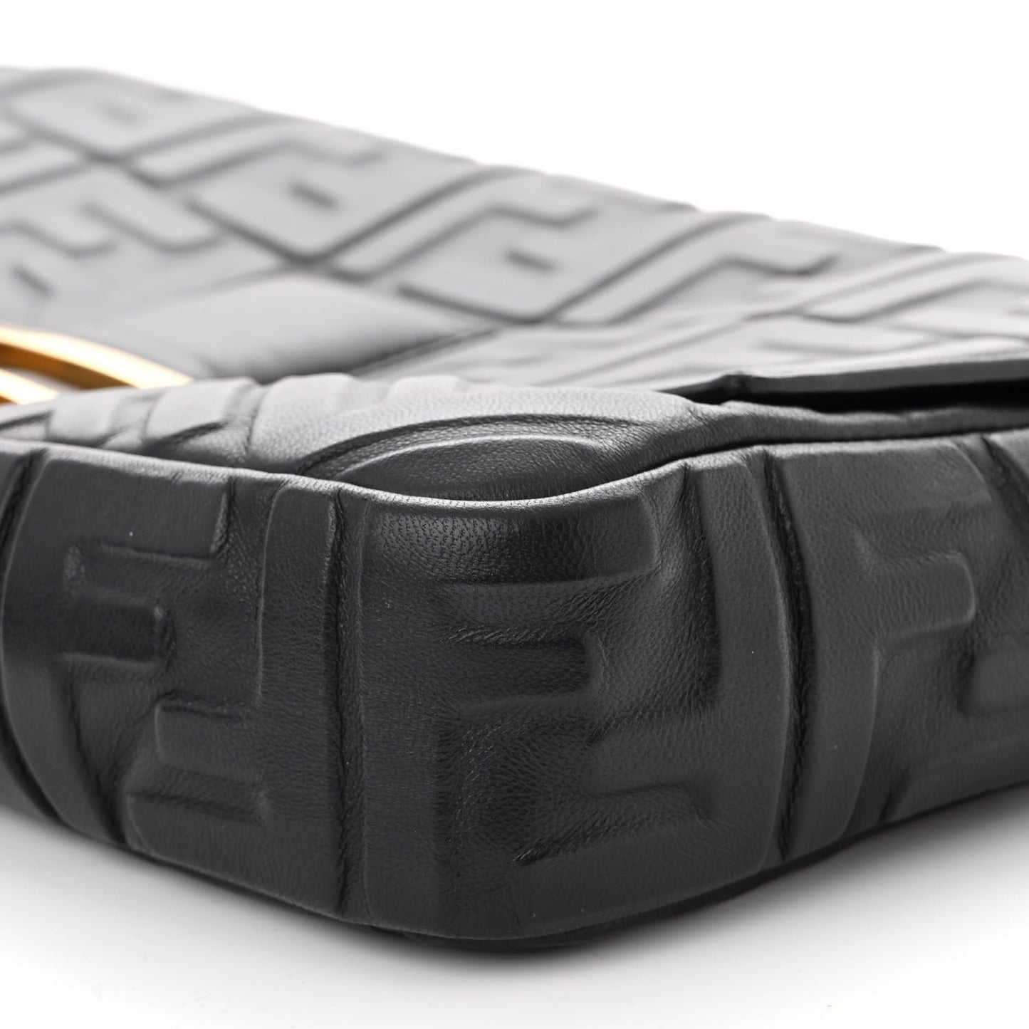 Nappa FF 1974 Embossed Large Baguette Black