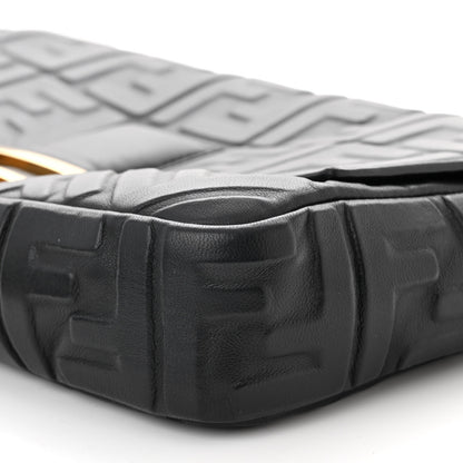Fendi Nappa FF 1974 Embossed Large Baguette Black 9 of 9