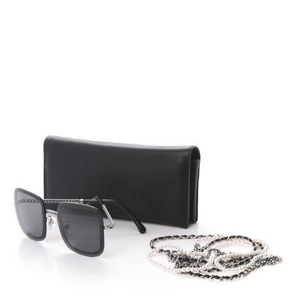 Chanel Square Removable Chain Pearl Sunglasses 4244 Black 10 of 10