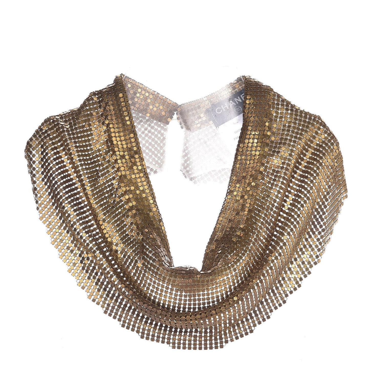 Metal Mesh Bib Necklace Gold