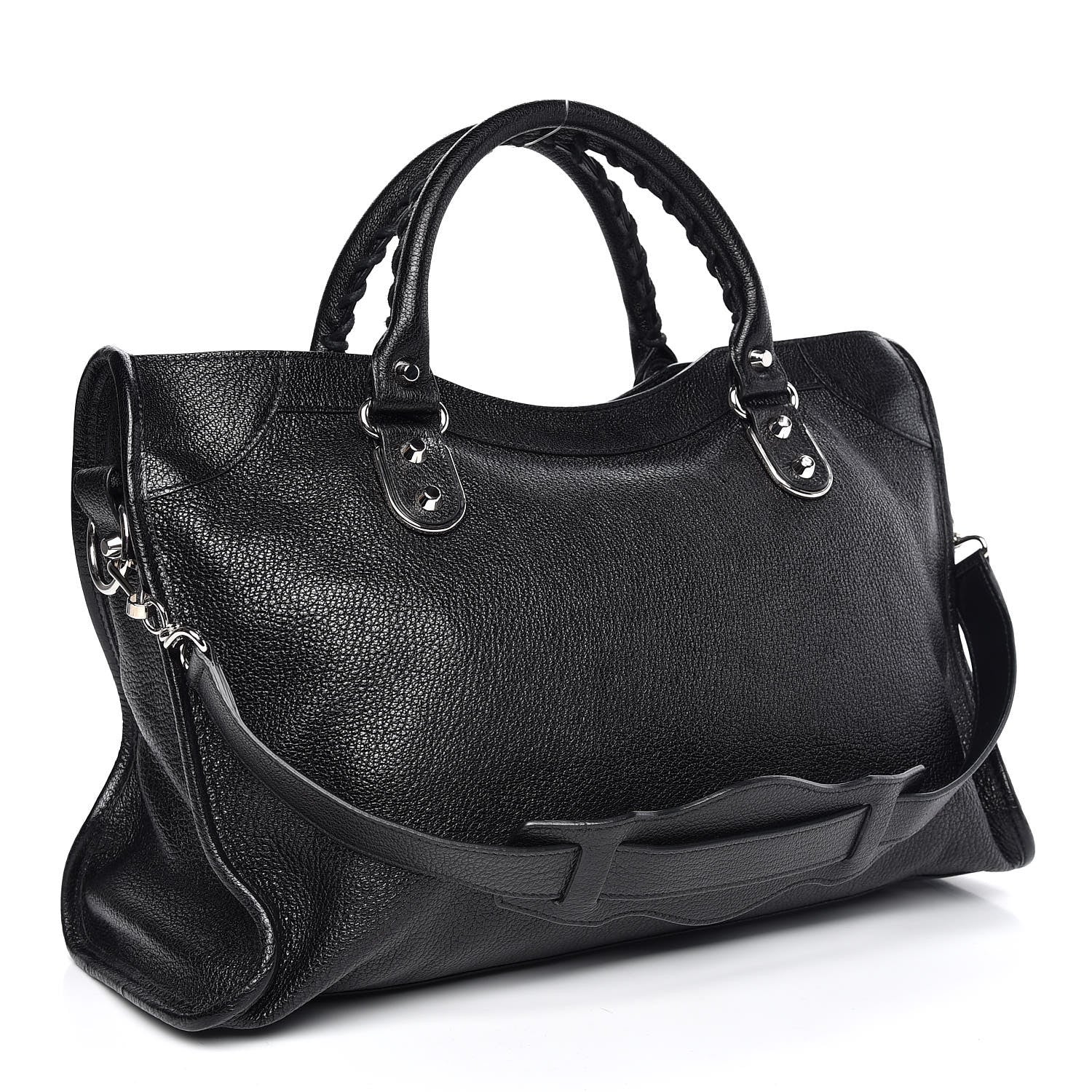 Balenciaga Chevre Silver Metallic Edge Hardware City Black 4 of 11