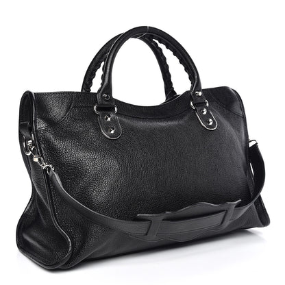 Balenciaga Chevre Silver Metallic Edge Hardware City Black 4 of 11