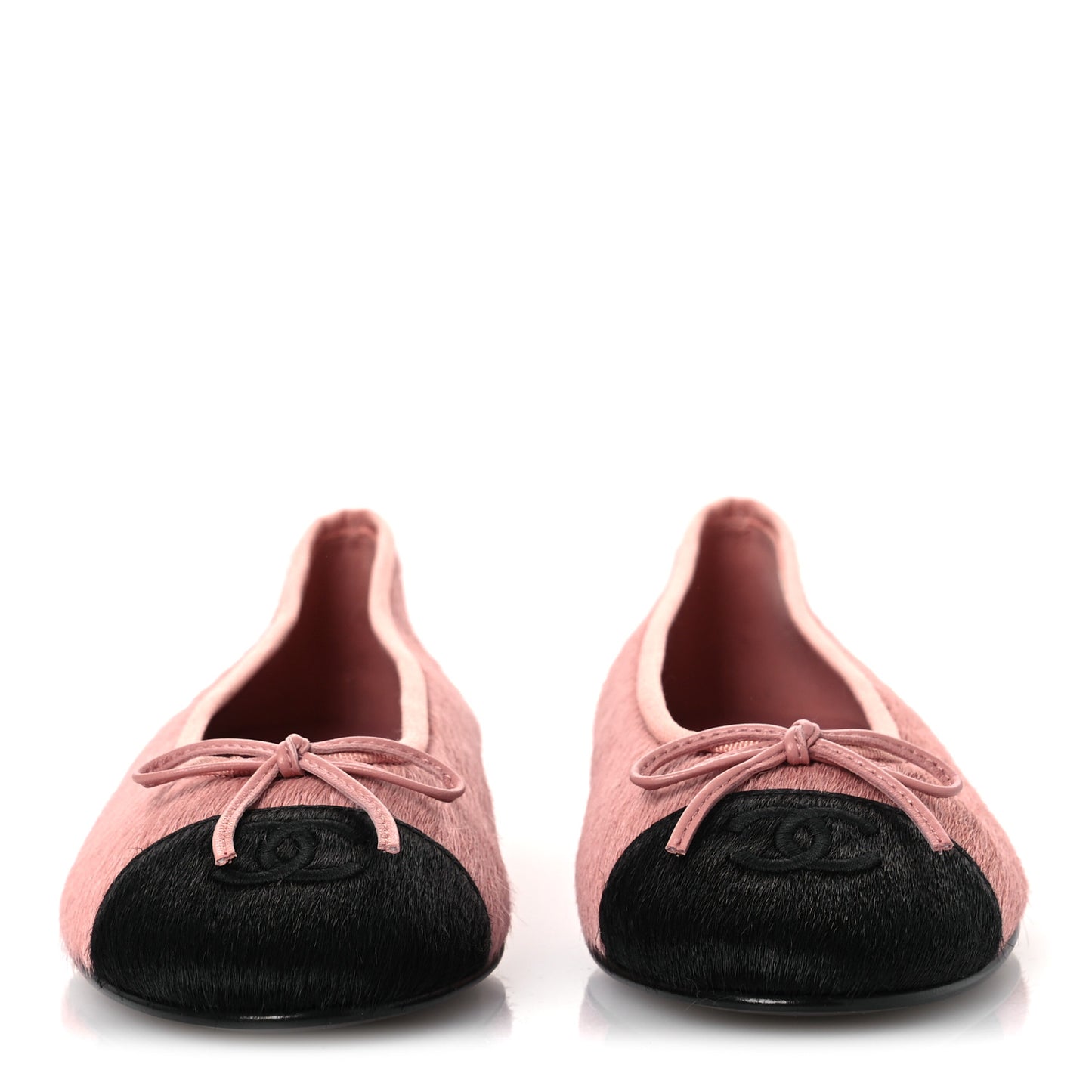 Pony Hair Cap Toe CC Ballerina Flats 40 Pink