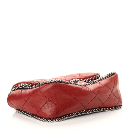 Chanel Lambskin Quilted Madison Chain Trim Micro Mini Square Flap Dark Red 4 of 10