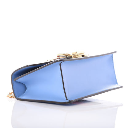 Gucci Calfskin Mini Sylvie Chain Shoulder Bag Clear Sky Blue 3 of 18