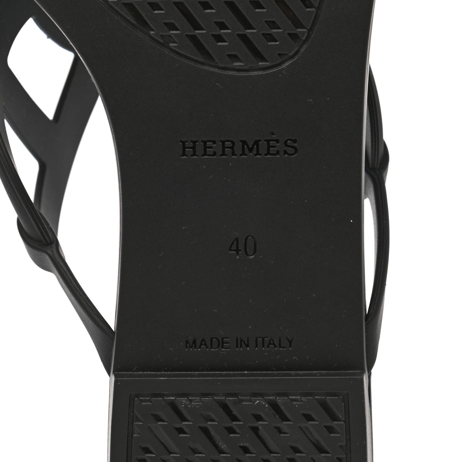 Hermes Rubber Womens Egerie Sandals 40 Black 7 of 8