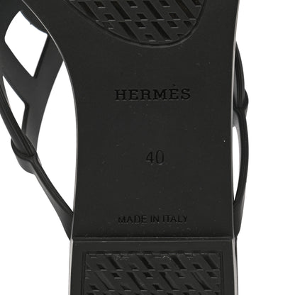 Hermes Rubber Womens Egerie Sandals 40 Black 7 of 8